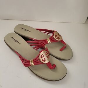 Cloudwalkers Red and Gold Women's Sandals 11 Wide